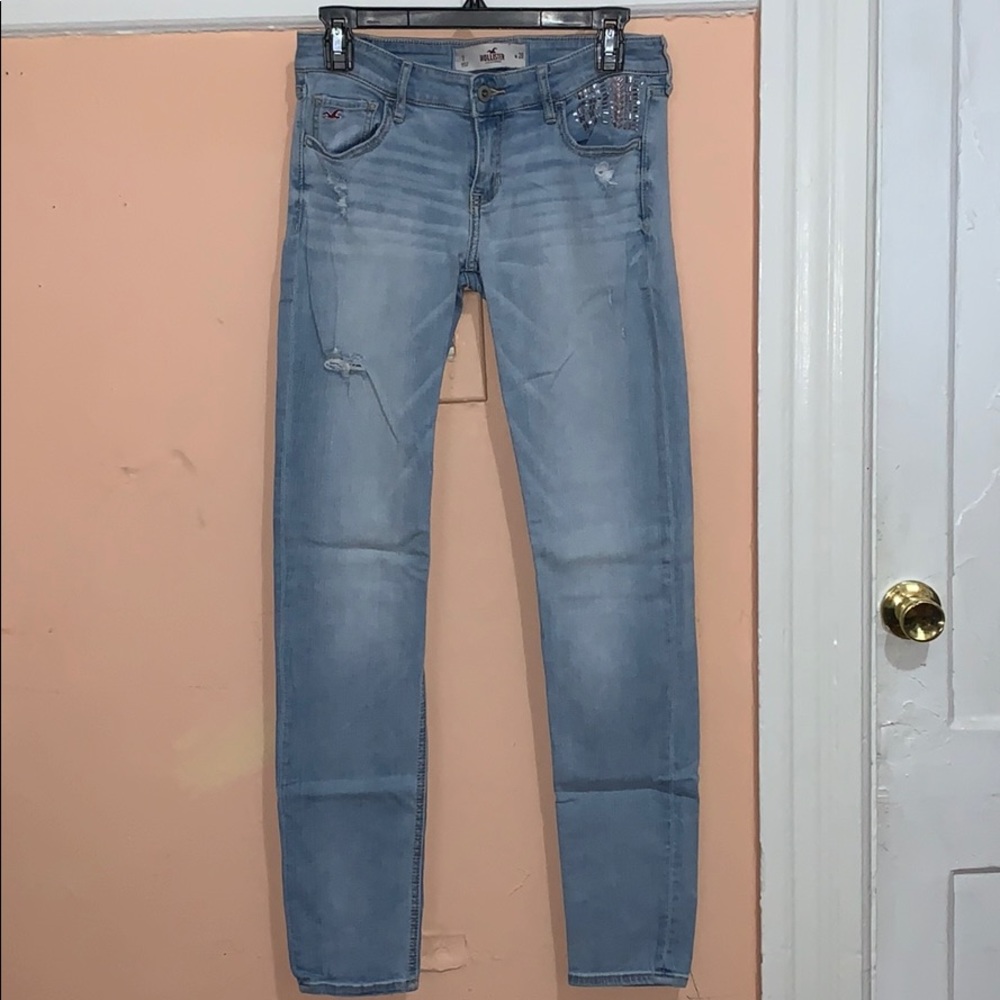 Hollister Distressed/Embellished Skinny Jeans